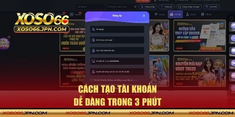 Các bước tạo tài khoản dễ dàng trong 3 phút
